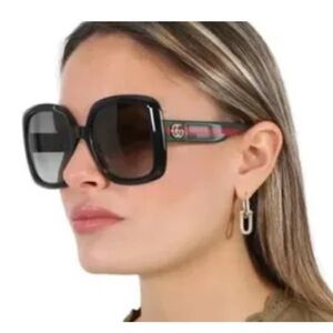 Gucci Black Sunglasses with Red Accents
